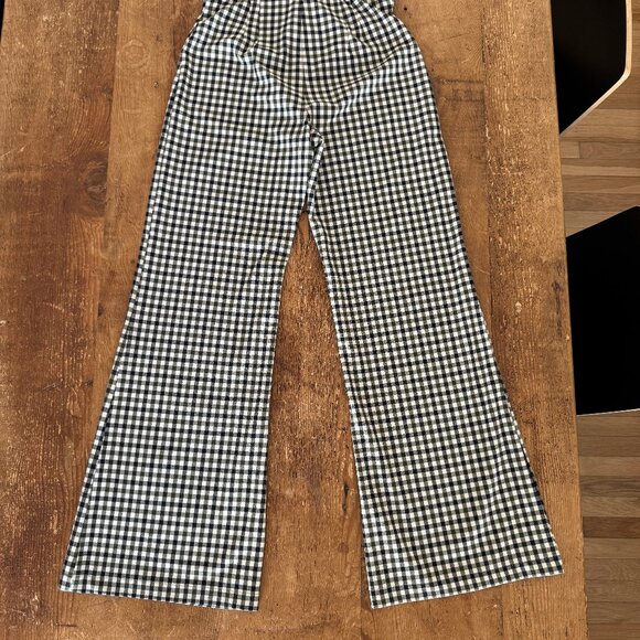 Free People Wide Leg Gingham Pants - Picture 2 of 4